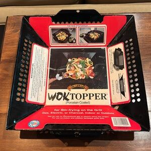 NWT Wok Topper Oscarware Porcelain Coated Stir-fry Grill Healthy Black NEW